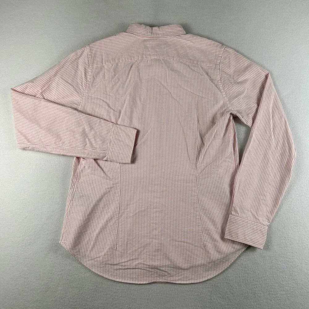 Ralph Lauren Shirt Boys 12 Pink Striped Button Down Long Sleeve Flesh Pony Logo
